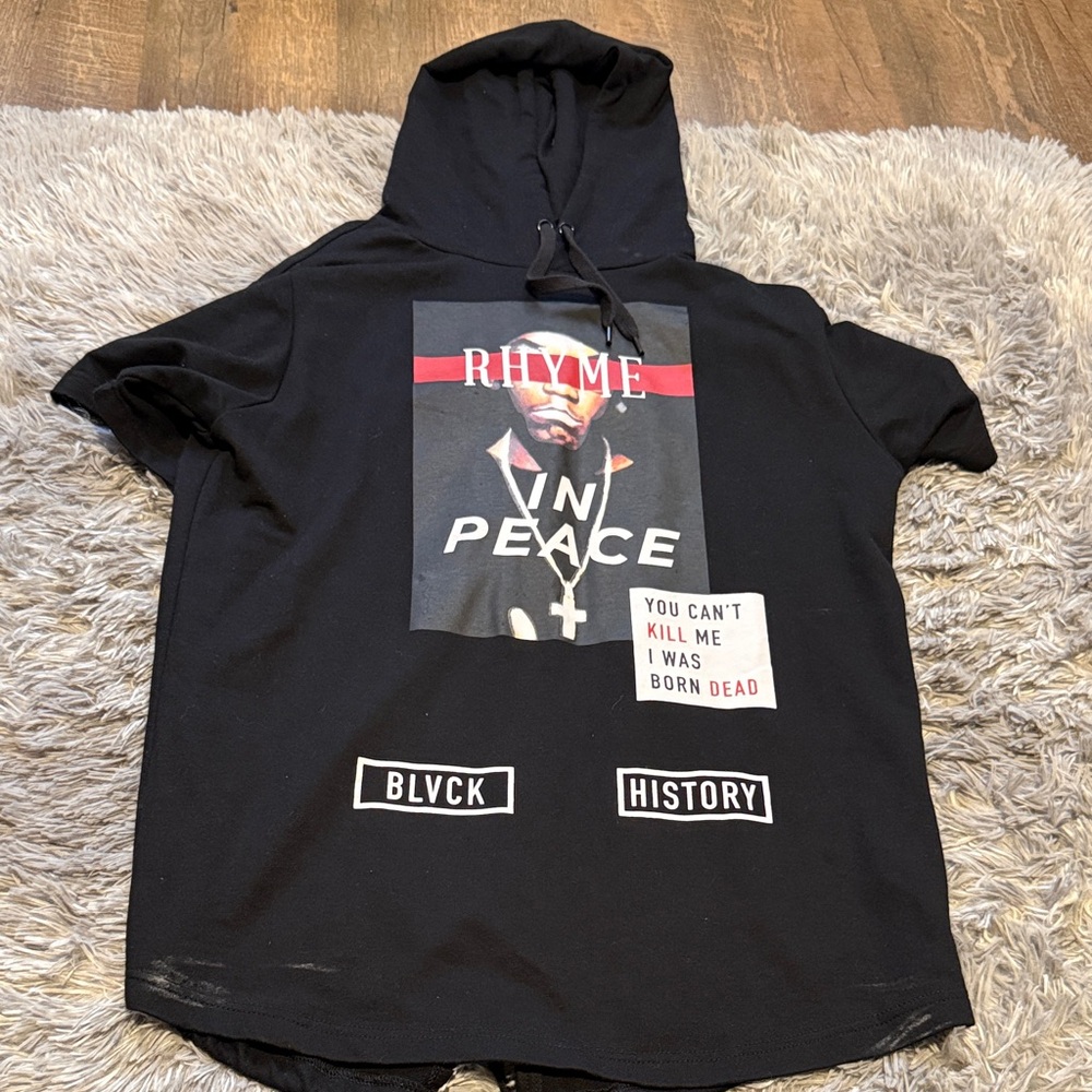 Black Graphic Hoodie Shirt